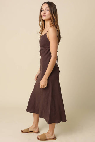 Ellen Linen Open-Back Maxi Dress