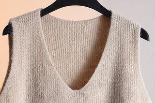 V-Neck Button-Detail Knit Vest