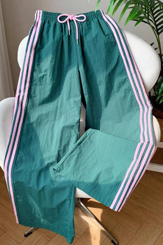 Striped Track Pant in Green