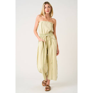 Barrel Leg Jumpsuit in Matcha