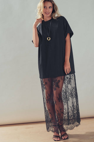 Mixed-Media T-Shirt Dress
