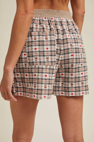 Teddy Bear Plaid Boxer Shorts