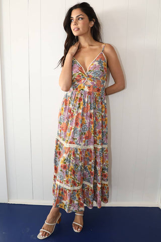 Floral Twist Maxi Dress