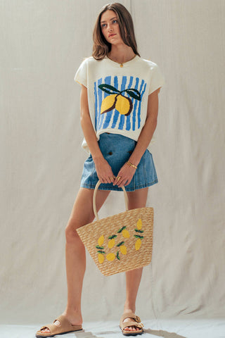 Lemon Graphic Knit Vest