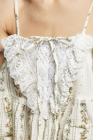 Ruffle Lacey Floral Tank