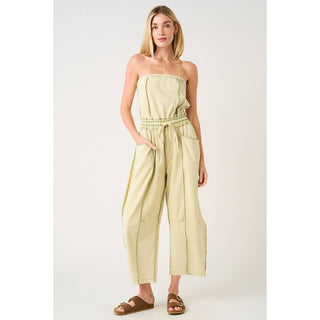 Barrel Leg Jumpsuit in Matcha