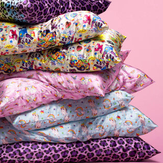 Lisa Frank x Kitsch Standard Satin Pillowcase in Rainbow Leopard
