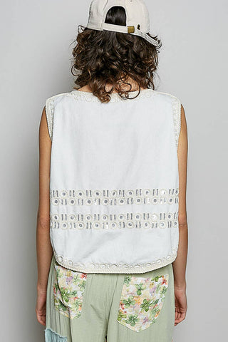 Crochet Sequined Vest