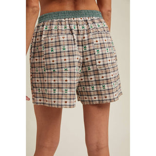 Teddy Bear Plaid Boxer Shorts