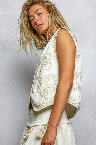 Crochet Sequined Vest