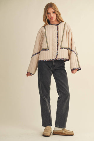 Quilted Jacket in Sand Beige