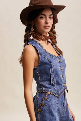 Scallop Drift Denim Set
