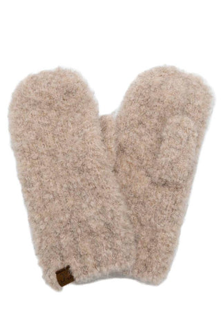C.C Mixed Color Boucle Mittens: Rust