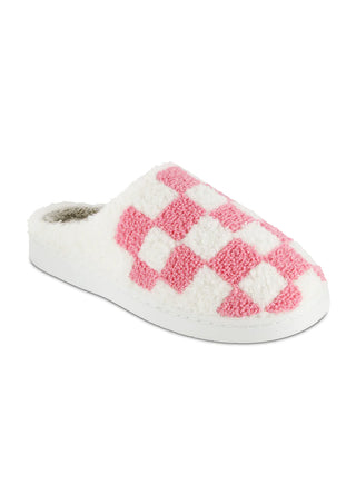Pink Checkered Slippers