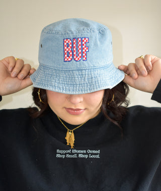 Go BUF! Bucket Hat in Light Denim