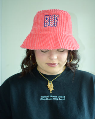 Go BUF! Fuzzy Bucket Hat in Hot Pink