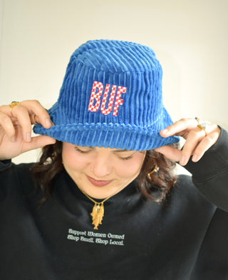 Go BUF! Fuzzy Bucket Hat in Royal Blue