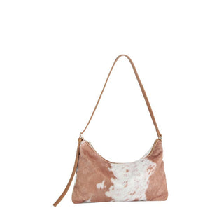 Cow Print Baguette Shoulder Bag