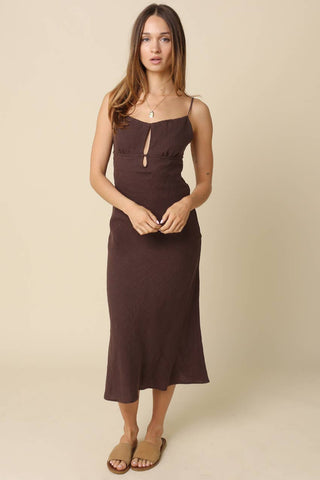 Ellen Linen Open-Back Maxi Dress