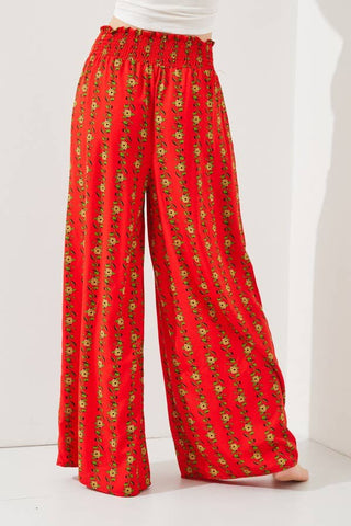 High Waist Floral Pants