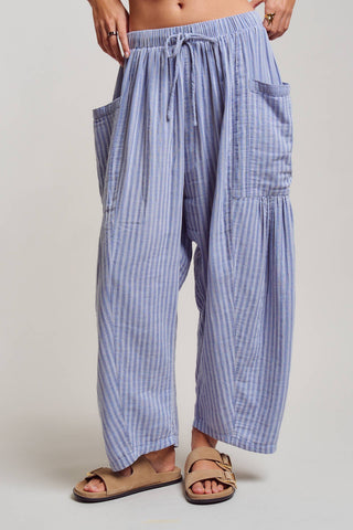 Striped Cotton Harem Pants