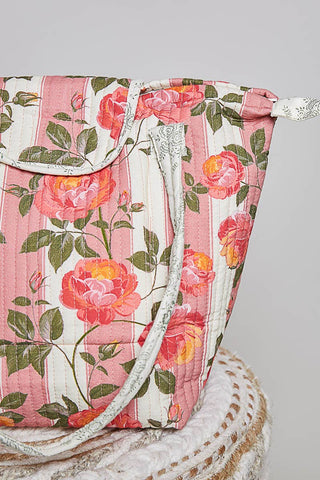 Quilted Rose Tote Bag