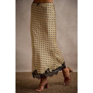 Polka Dot Satin Lace Skirt
