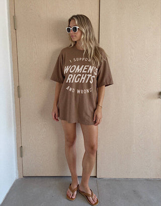 Support Women’s Rights & Wrongs Tee in Espresso