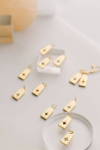 Iris Birthstone Charm Necklace in Gold
