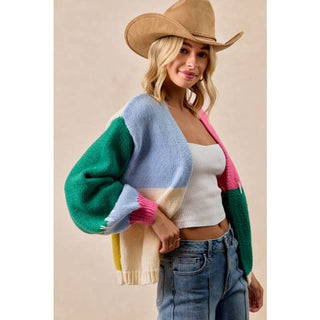 Color Block Cardigan Sweater