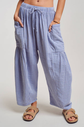 Striped Cotton Harem Pants