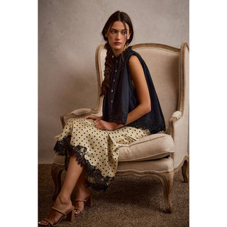 Polka Dot Satin Lace Skirt