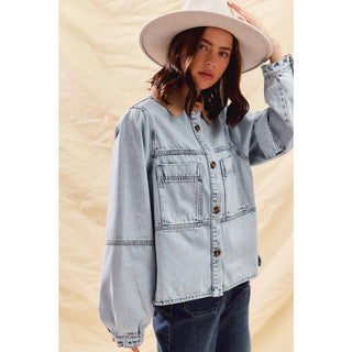 Vintage Acid Washed Denim Shacket