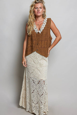 Crochet Knit Maxi Skirt