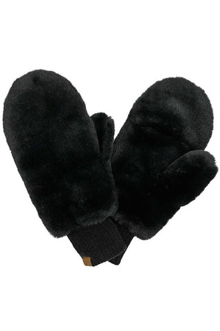 C.C Faux Fur Mittens with Shepherd Lining: Rose
