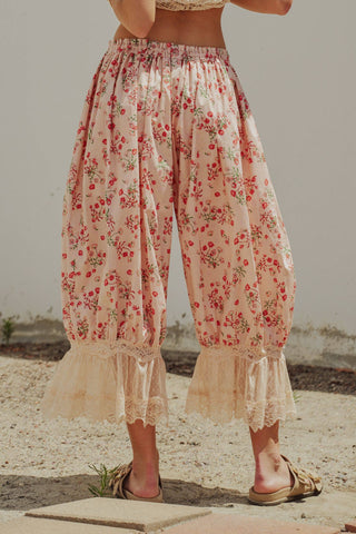 Floral Cotton Balloon Bloomer Pants