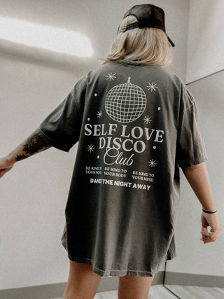 Self Love Disco Club Trendy y2k aesthetic tee - Smoke