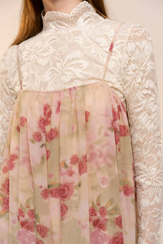 Pleated Boho Maxi Dress in Mauve Rose