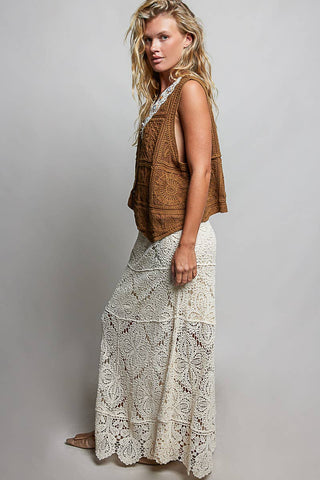 Crochet Knit Maxi Skirt