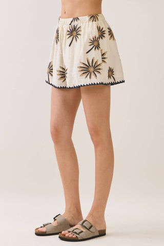 Palm Tree Embroidered Neutral Set