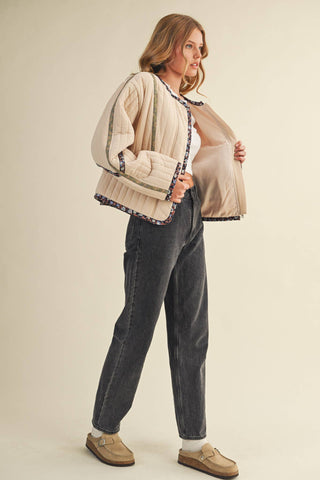 Quilted Jacket in Sand Beige