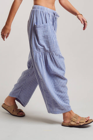 Striped Cotton Harem Pants