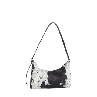 Cow Print Baguette Shoulder Bag