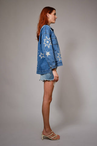 Celestial Embroidered Denim Jacket