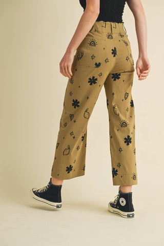Exclusive Print High Waisted Pants
