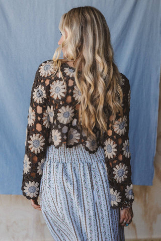 Free To Dream Crochet Top Charcoal