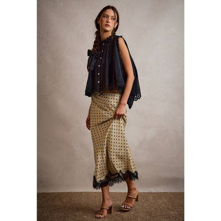Polka Dot Satin Lace Skirt