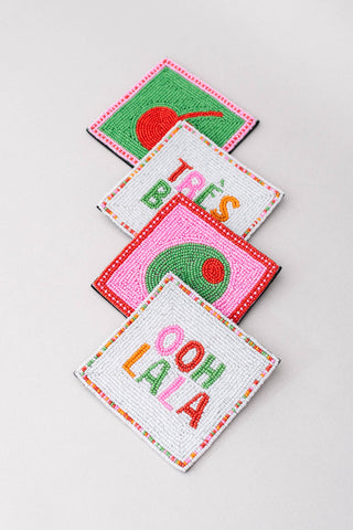 Beaded Cocktail Coaster Set