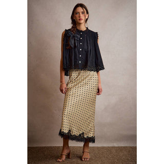 Polka Dot Satin Lace Skirt