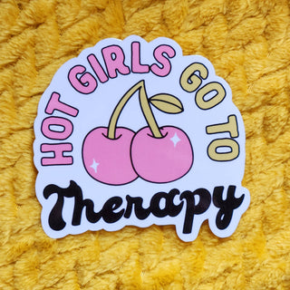 Hot girls go to therapy sticker hydroflask journal planner: Holographic
